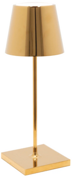 A Zafferano Poldina Pro Mini Table Lamp by Zafferano America, with a touch on/off dimmable LED table lamp.