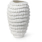 A durable porcelain vase with a textured, layered design resembling ruffled or fringed tiers, part of the Vivian Collection.