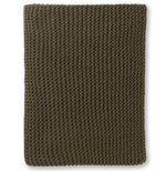 A folded, textured, dark brown Alicia Adams Morgan Throw is displayed against a plain white background, showcasing its chunky stitch detail.