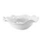 This exquisite white ceramic bowl from the Beatriz Ball VIDA Havana Serveware Collection features a wavy, scalloped edge that adds an elegant touch to both indoor and outdoor entertainment settings.
