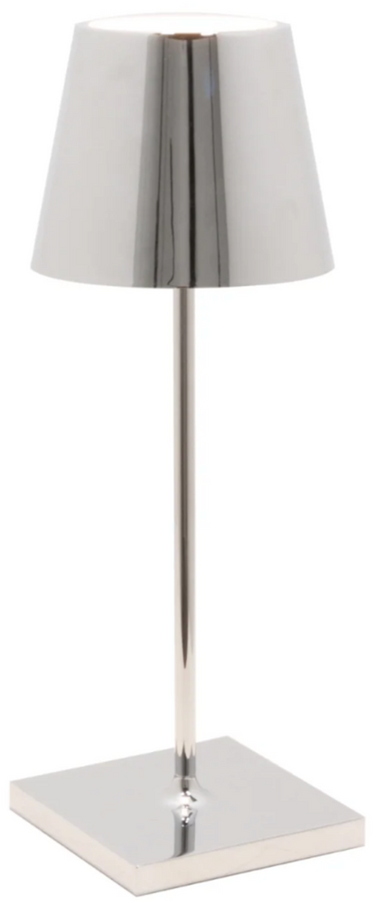A Zafferano Poldina Pro Mini Table Lamp with a white shade.