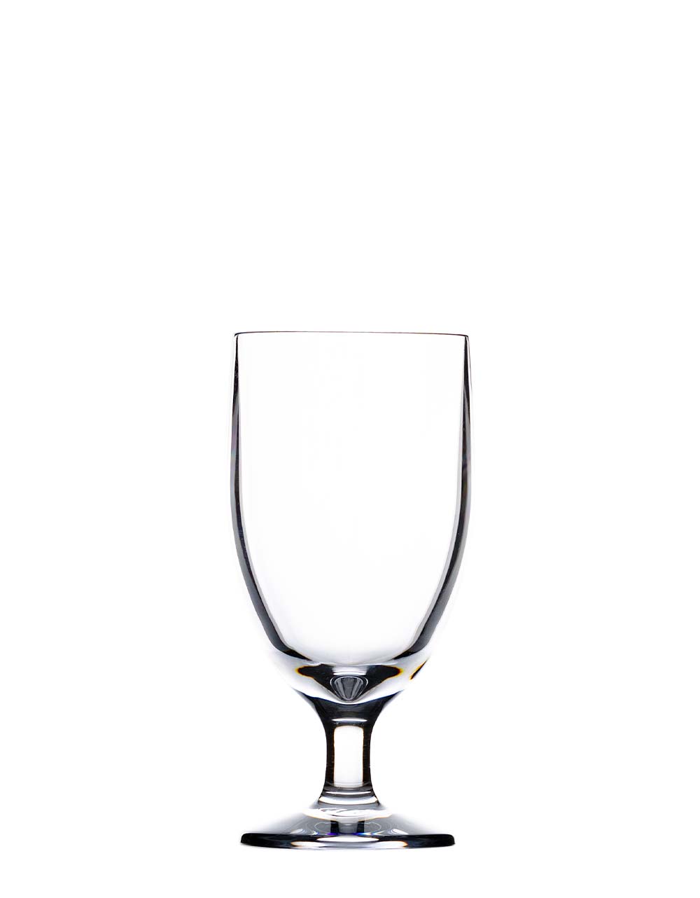 A sleek, transparent acrylic goblet from the Bold Revel Acrylic Collection, featuring a short stem and wide base, showcasing an elegance reminiscent of Crystal Sapphire, set against a white background.