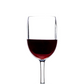 A wine glass from the Bold Revel Acrylic Collection, crafted from premium polycarbonate and half-filled with rich red wine, stands elegantly against a plain white background.