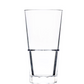 A crystal-clear glass from the Bold Club Stack Acrylic Collection stands proudly against a plain white background, flaunting its unbreakable construction and hinting at the seamless elegance of stackable design.