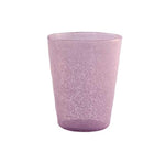 A pink, textured acrylic cup from the Memento Acrylic Pink Collection stands out against a white background.