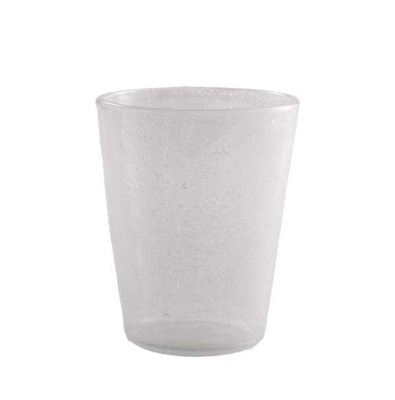 Part of the Memento Acrylic White Collection, this transparent frosted glass tumbler exudes elegance against a white backdrop, making it ideal for any refined outdoor dining experience.