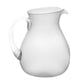 The Memento Acrylic White Collection offers a translucent, white frosted acrylic pitcher with a gracefully curved handle and spout, ideal for adding elegance to outdoor dining.