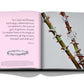 An open book displays a quote on the left page and images of luxury jewelry on thorny stems on the right page. The quote discusses the significance of natural diamonds in Greek and Roman mythology, as featured in "Diamonds: Diamond Stories".