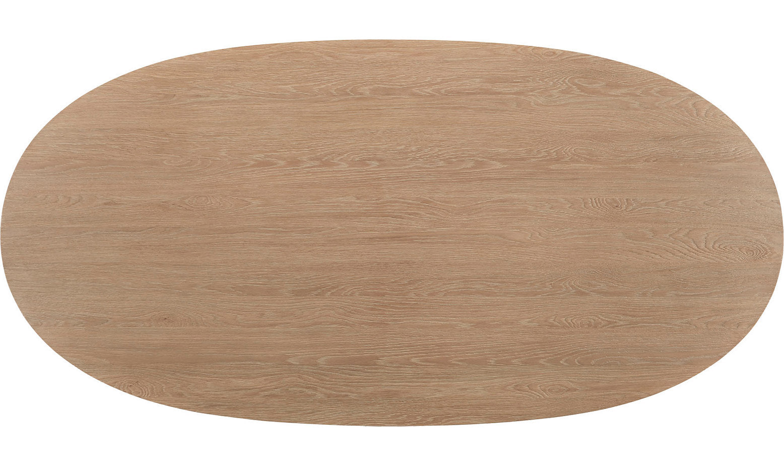 A light brown, oval-shaped **Ellipse Dining Table** with refined textures and visible wood grain patterns.