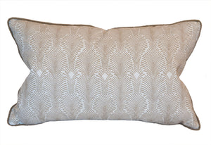 A Deco Stripe Mushroom Lumbar Pillow, crafted with the finest materials and meticulous attention to detail.