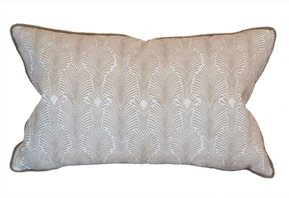 A Deco Stripe Mushroom Lumbar Pillow, crafted with the finest materials and meticulous attention to detail.