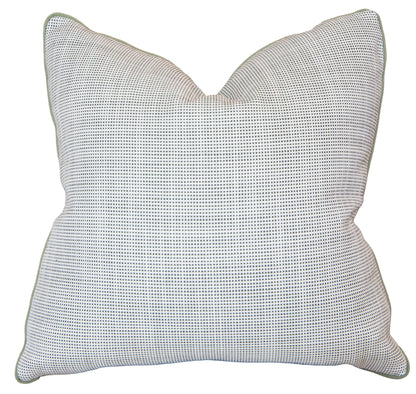 The Helios Olive Pillow is a square decorative pillow with a subtle small dot pattern on a light background, slightly pointed corners, and a soft, textured feel—crafted from premium materials for lasting comfort.