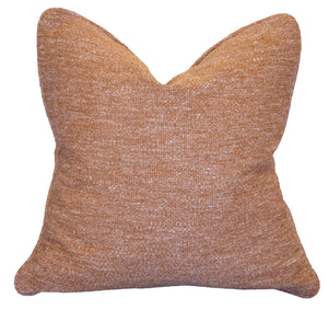 The Georgia Cloth Pillow is a custom-made, square, textured brown throw pillow with subtly pointed upper corners, crafted from premium materials and shown against a white background.