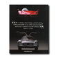 A book cover featuring a red sports car and a vintage silver car, with a quote about automobile evolution by Miles S. Nadal, highlights the iconic cars that define eras. The title "Iconic: Art, Design, Advertising, and the Automobile" embellishes the vision of automotive history. A URL at the bottom provides further details.