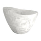 The Swirl White Resin Serveware Collection features a marble-patterned resin bowl with an irregular rim, ideal as a unique serving piece or stylish home decor accent. Photographed on a plain white background.