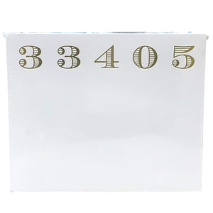 The Black Ink Gold Foil Large Pad - 33405 is a white rectangular acrylic tray featuring the numbers 33405 in bold, gold lettering for a sleek, modern touch in any space.