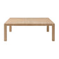 The Parson Coffee Table in Natural Hemp is a rectangular, light wood coffee table with four straight legs and a front-facing subtle woven hemp triangle pattern.