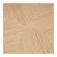 Close-up of the Parson Coffee Table in Natural Hemp, featuring light brown wood with diagonal lines converging at the center to create a symmetrical, star-like triangle pattern.