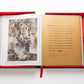 Open book in a red box showing a page with abstract artwork on the left and a quotation in white text on a golden background on the right, from The Impossible Collection: Picasso, celebrating influential artists of the twentieth century.