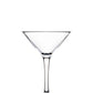 A clear, empty martini glass from the Bold Revel Acrylic Collection, featuring a wide bowl and slender stem, reminiscent of Crystal Sapphire elegance, is centered against a white background.