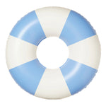 The SUNNYLiFE Poolside Tube Float Blue features blue and white stripes, making it the perfect inflatable swim ring for embracing Australia’s summer style at Sydney beaches.