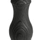 A Paris Nature Black Wood Salt and Pepper Mill Collection with a black finish, featuring a metal knob on top. The body has a textured pattern and a logo near the base. It boasts an adjustable grind setting for precision seasoning.