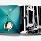 Open **The Big Book of Chic** with a page showing a celestial-themed illustration on the left and a black-and-white photo of a Miles Redd-inspired bathroom interior with a large ornate mirror on the right.