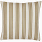 The John Robshaw Vintage Stripe Outdoor Pillow features a square design with vintage-inspired vertical beige and white stripes on a plain background, resistant to sun and rain.