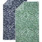 The Matouk Santiago Beach Towel Collection includes two highly absorbent Terry towels adorned with bold animal print designs: one showcasing classic black and white zebra stripes, and the other featuring a vibrant green and white pattern. When placed together, these towels bring an element of style to your beach essentials.