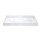 The Swirl White Resin Serveware Collection features a rectangular tray with short sides and cut-out handles, perfect for serving or as a chic home accent, shown on a plain white background.