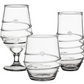 The Juliska Amalia Acrylic Collection features three clear glass drinking vessels with spiral rope-like details, perfect for the adventurous entertainer. This collection includes a goblet, tumbler, and highball glass, offering a sense of practical indulgence.