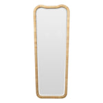 The Anela Mirror is a rectangular, full-length wall mirror featuring rounded corners and a light wooden frame.