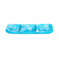 The Nashi Home Serveware Collection, Aqua features a rectangular blue and white marbled resin tray with three compartments—ideal for serving or adding a stylish accent to your decor—shown against a white background.