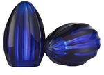 Two items from the Mario Luca Bonnie and Clyde Acrylic Salt and Pepper Collections, echoing the elegance of Mario Luca Giusti's designs, stand upright and lie on their side, showcasing smooth, reflective surfaces.