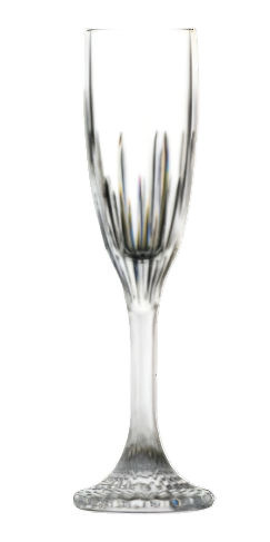 The Bold Tryst Acrylic Collection features a champagne flute with a clear, crystal-clear design, boasting a slender stem and slightly flared bowl made from unbreakable polycarbonate glass.