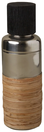 A Be Home Black Mango Wood & Rattan Bar Accessories Collection jar with a black lid, perfect for bar accessories.