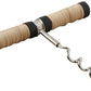 An aged bronzed Be Home Black Mango Wood & Rattan Bar Accessories Collection corkscrew, showcased on a white background.