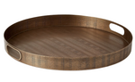 A Kokoro Etched Round Tray with side handles and a textured surface, reminiscent of Kokoro's meticulously crafted pieces.