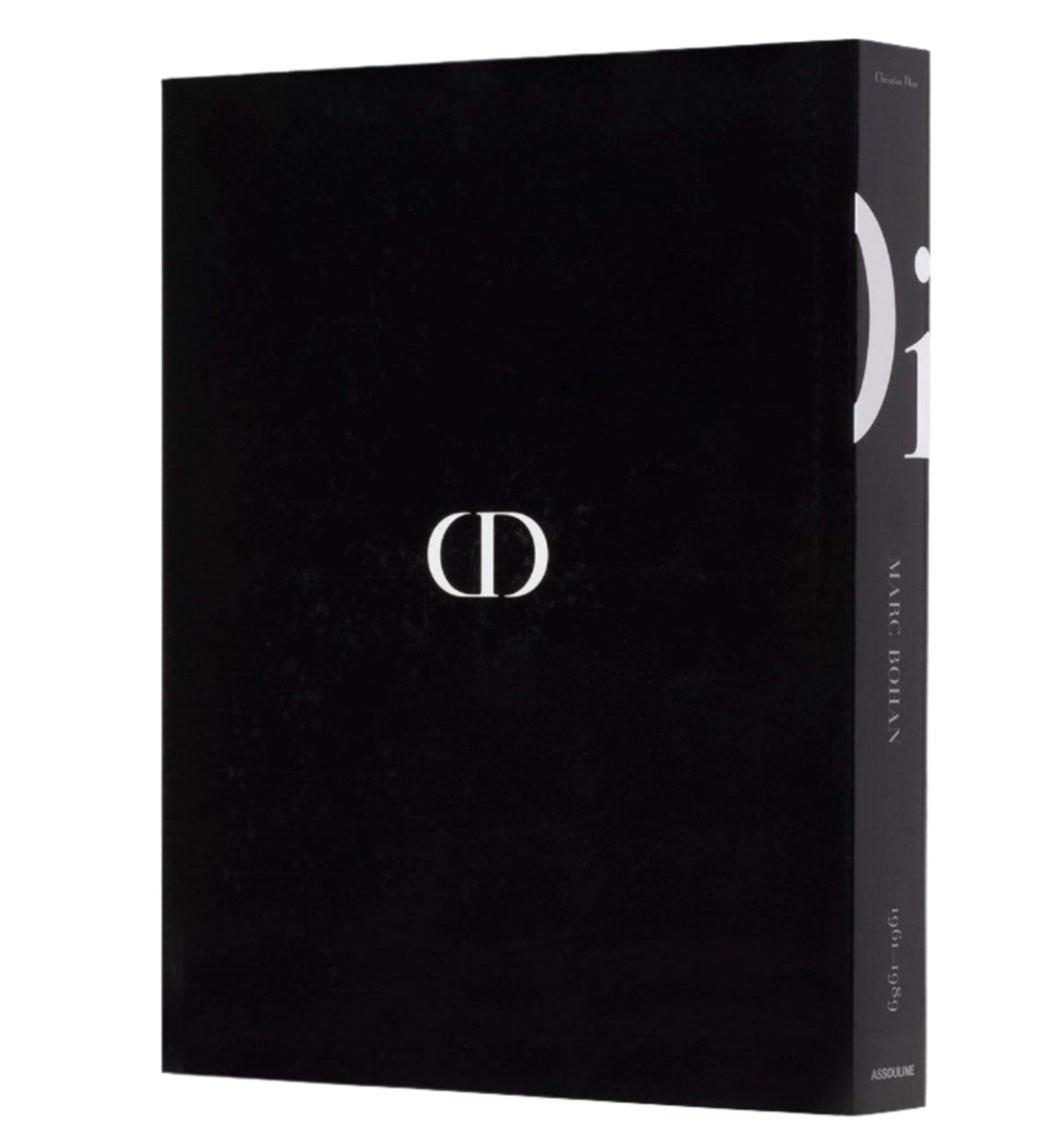 A black book cover with the white Dior logo and the name "Dior: Marc Bohan" on the spine, celebrating iconic haute couture designs.