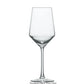 A clear, empty Fortessa Pure Collection wine glass with a tall, slender stem and a broad bowl. Crafted from Pure Tritan Crystal by Zwiesel Glas, this exquisite piece ensures unparalleled elegance. The name "Fortessa Pure Collection Wine Glass" is written below.
