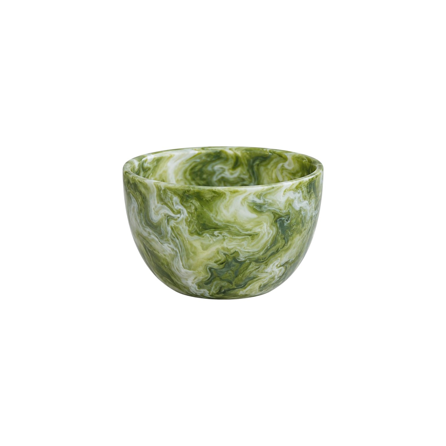 The Nashi Home Serveware Collection, Forest, features a green and white marbled ceramic bowl that's perfect as a serving piece or unique home decor accent.
