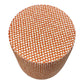 The Outdoor Drum Ottoman in Wicker Outwick Mandarin features an orange and white geometric design, making it a stylish addition to your outdoor living space.