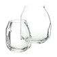 Two clear, faceted Denali Vases in different sizes are displayed side by side on a white background, highlighting their modern and sophisticated minimalist design.
