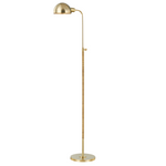 The Devon Floor Lamp has a gold finish, round base, slim adjustable stand, and dome-shaped shade—blending timeless design with quality craftsmanship.