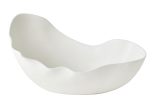 A Horn Bowl, Medium with a smooth surface and wavy edges, reminiscent of a traditional Portuguese ceramic piece, positioned against a plain background.