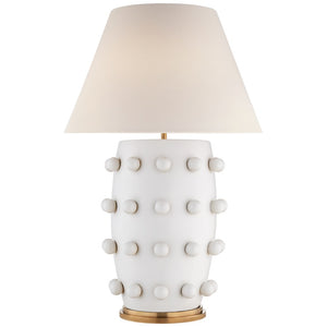 Linden Large Table Lamp, Plaster White