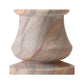 Close-up of the Petra Table Lamp in Rainbow Sandstone reveals a smooth, curved stone base with natural beige, brown, and gray veining, highlighting its elegant design.