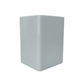 A matte light blue, square fiberstone stool with smooth surfaces, this piece embodies minimalist design—ideal as a modern accent seat against a white background.