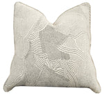 A Maralinga Ombre Pillow with a textured, abstract black and white dotted pattern, crafted from the finest materials.