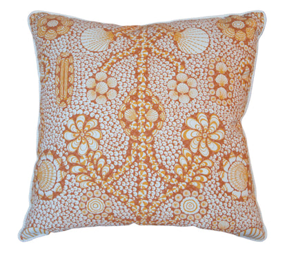 Burnt Sienna Shell Grotto Outdoor Pillow